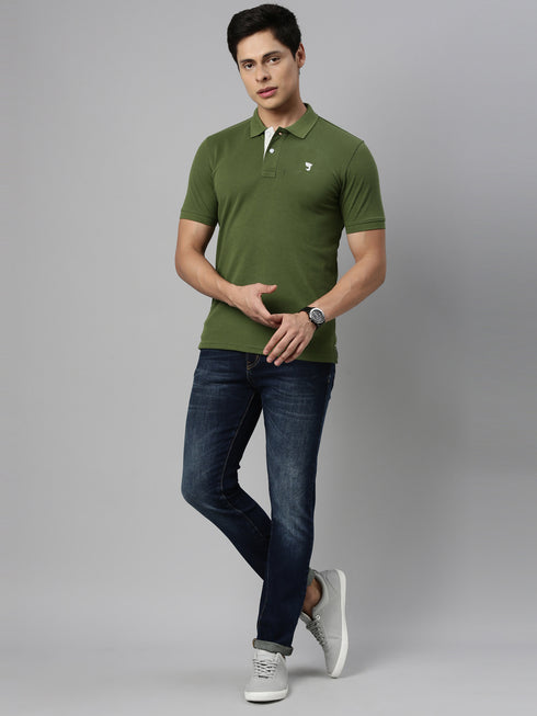 Green Solid Polo T-Shirt